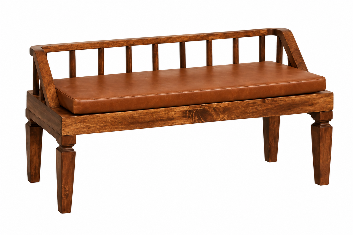 Bordeaux Leather Bench