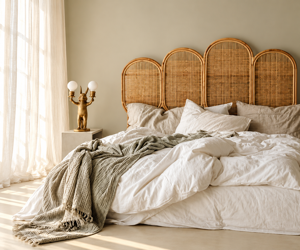 Rattan Headboard - Fan Shaped