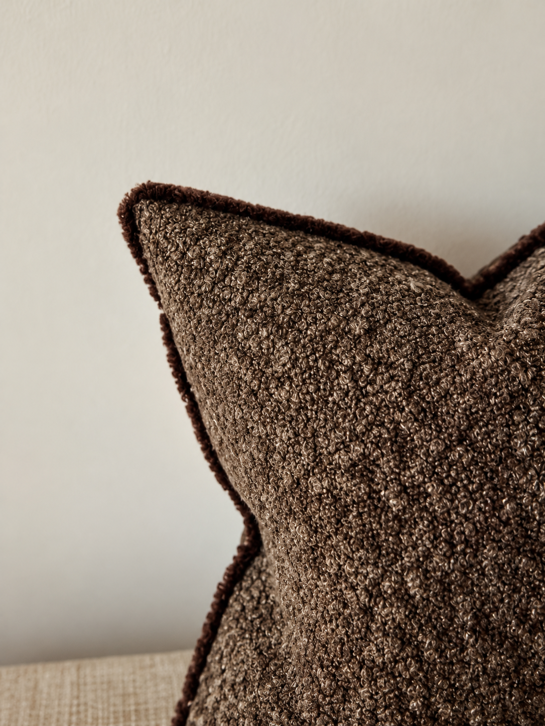 Sofia Chocolate Brown Boucle Cushion