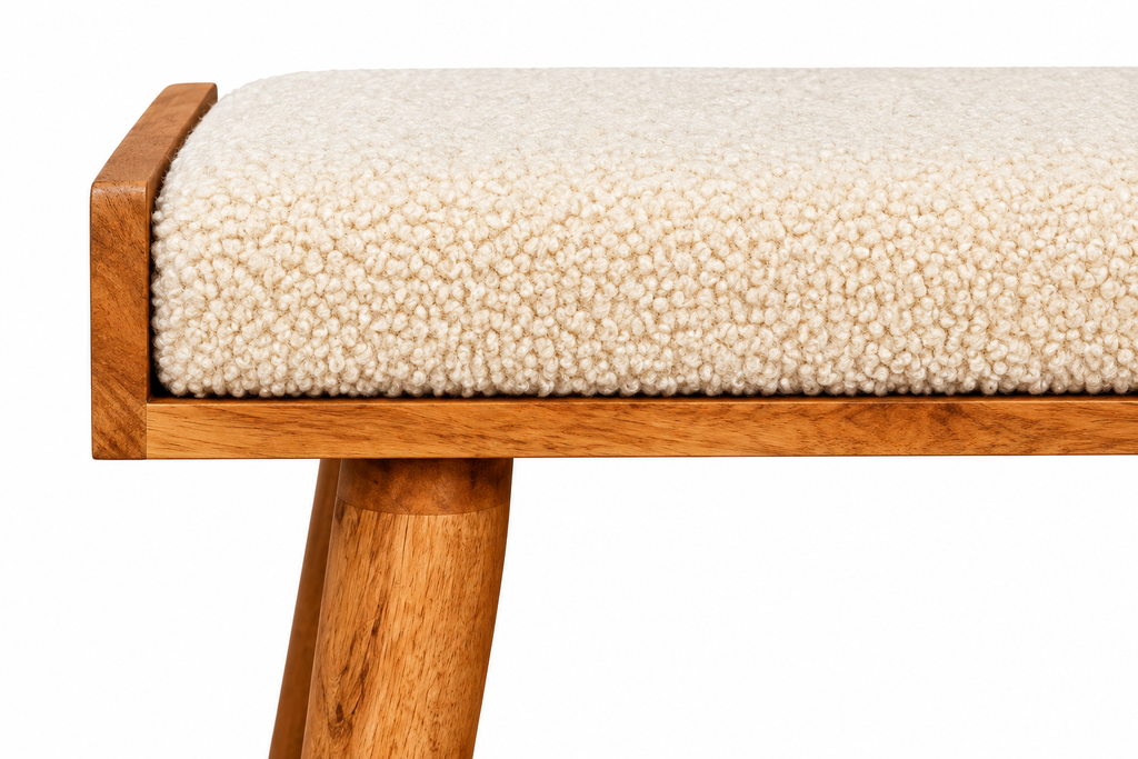 Country Chic Bouclé Footstool