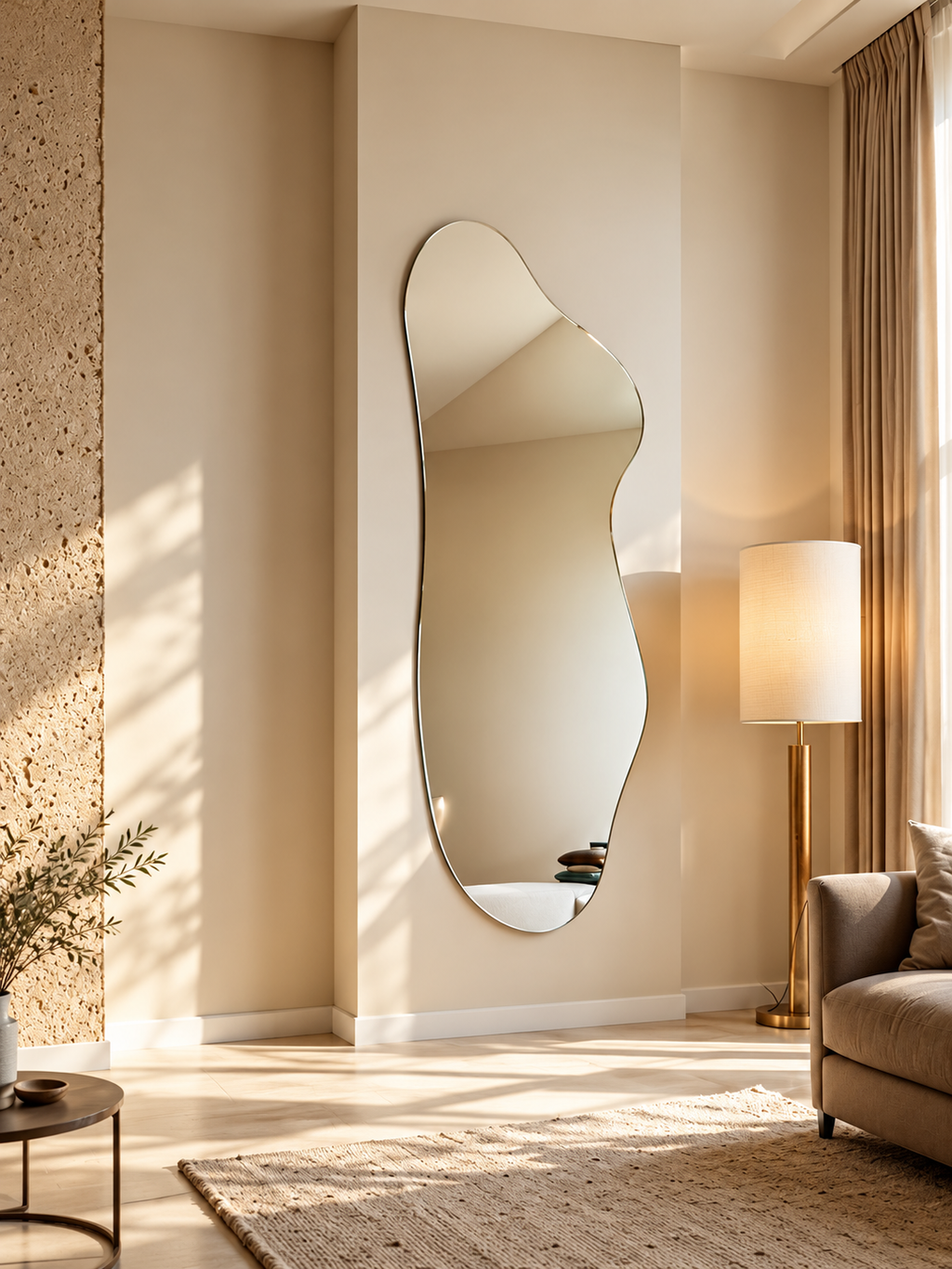 Frameless Irregular Wall Mirror