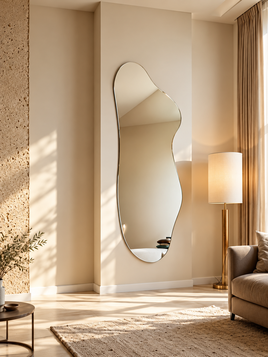 Frameless Irregular Wall Mirror