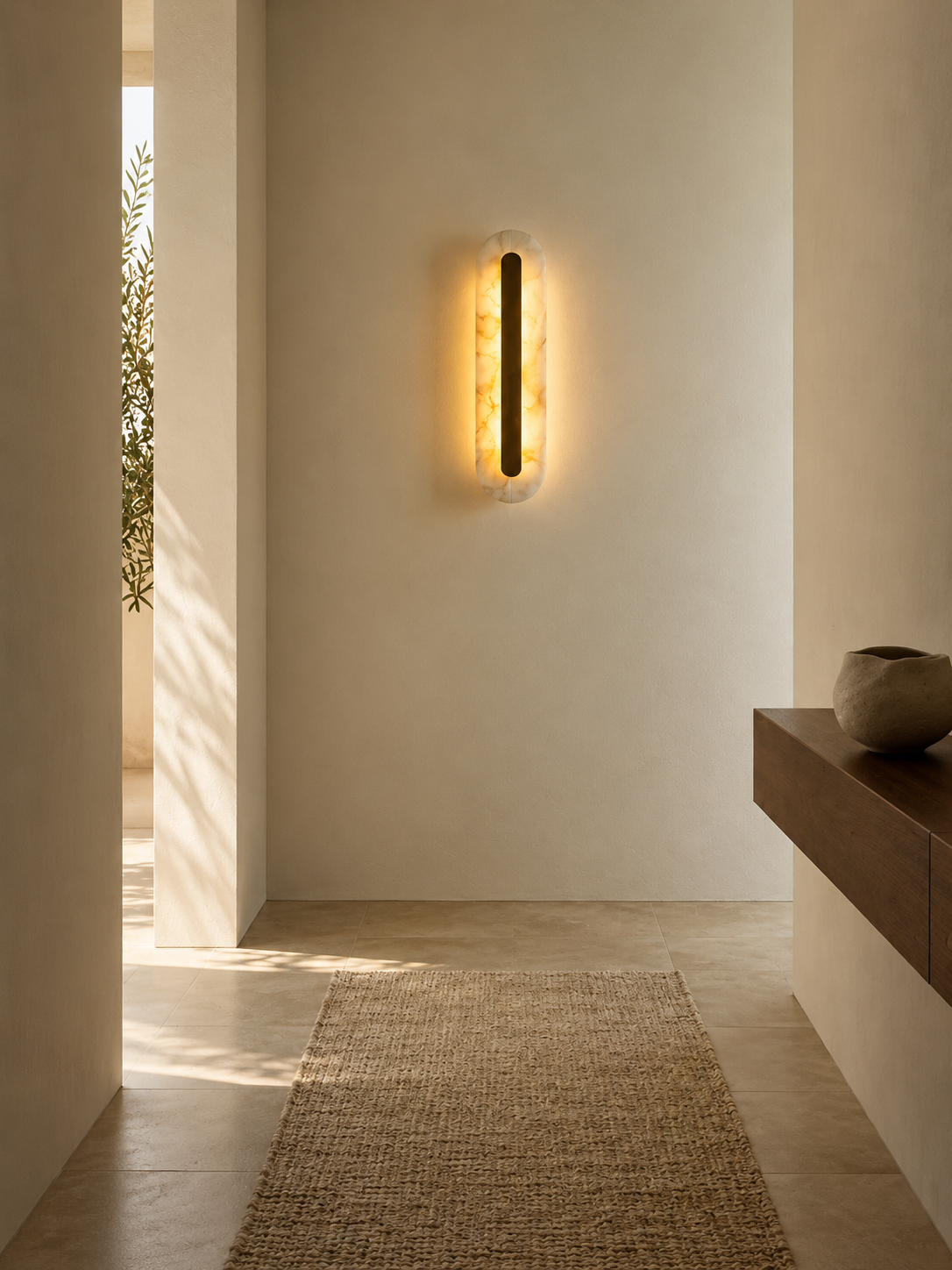 Araco Lumière Frozen Rise Alabaster Wall Light