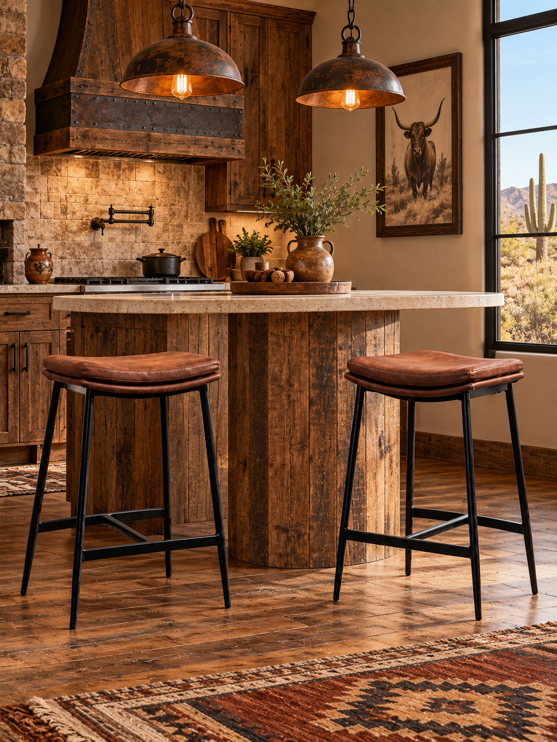 The Saloon Sweethearts – Set of 2 Wild West Bar Stools