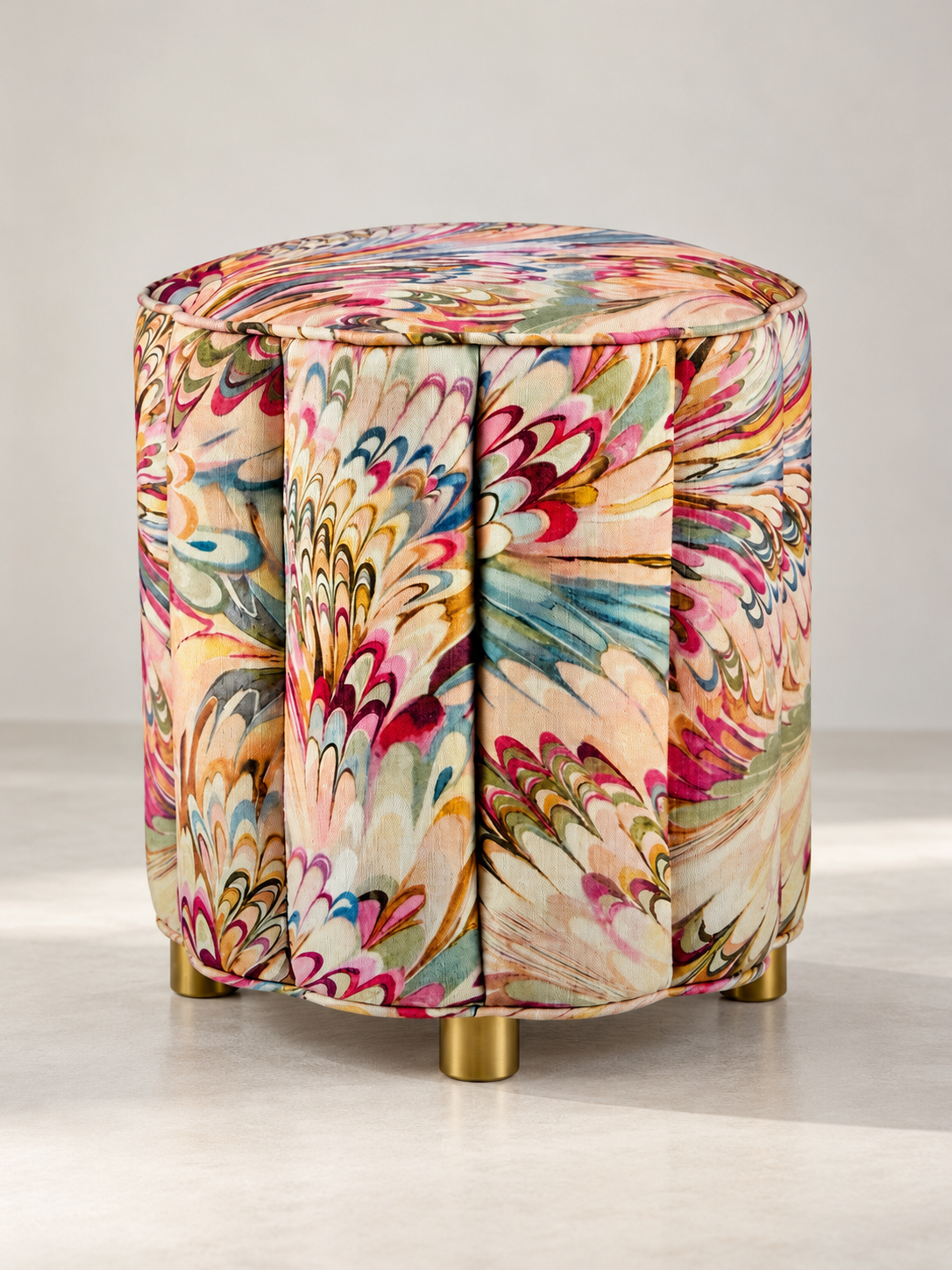 Furn - Petal Ottoman - Pink Marble