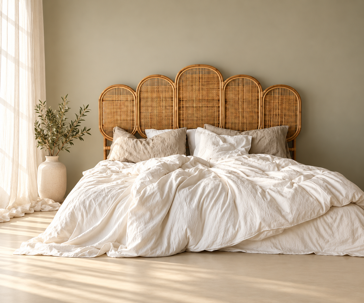 Rattan Headboard - Fan Shaped