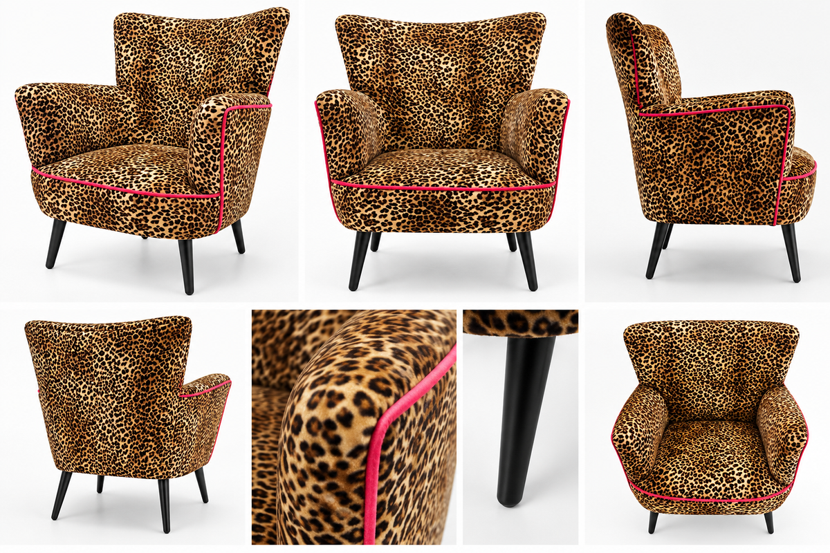 Jungle Love Armchair, Wood/Metal/Velvet, 77 X 76 X 83 cm
