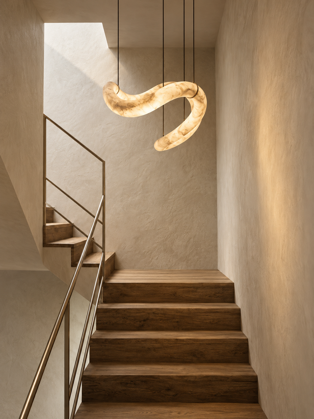 Araco Lumière Frozen Novar Alabaster Led Pendant Light