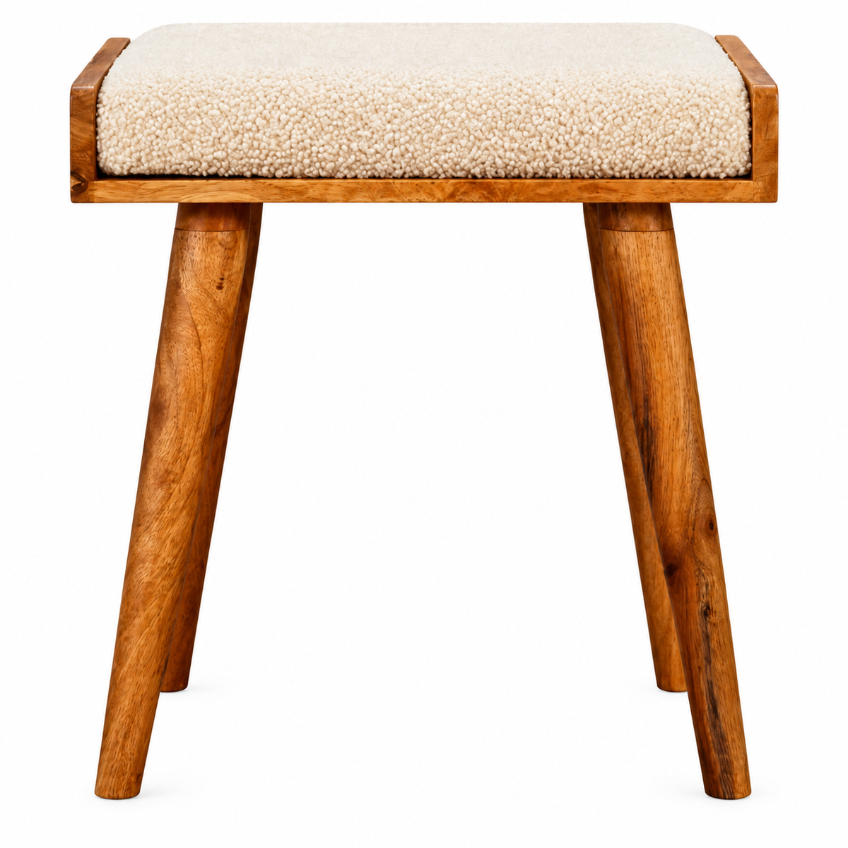 Country Chic Bouclé Footstool
